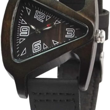 Watch with Leather Strap Quartz  Red Wooden Watches